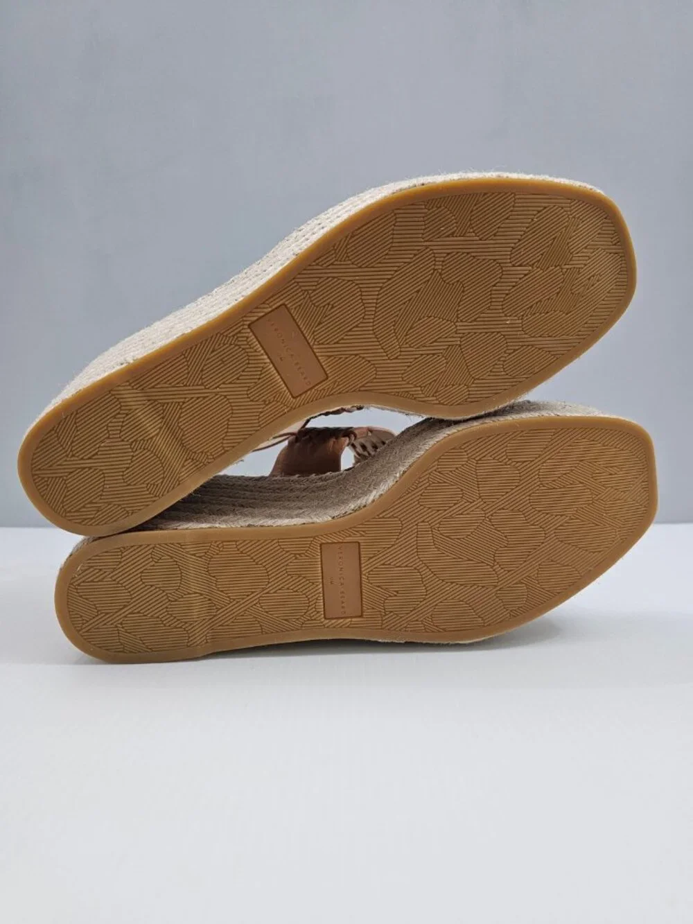 Veronica Beard Riya Espadrille Wedge Sandal Womens 10 Tan Leather Platform NEW